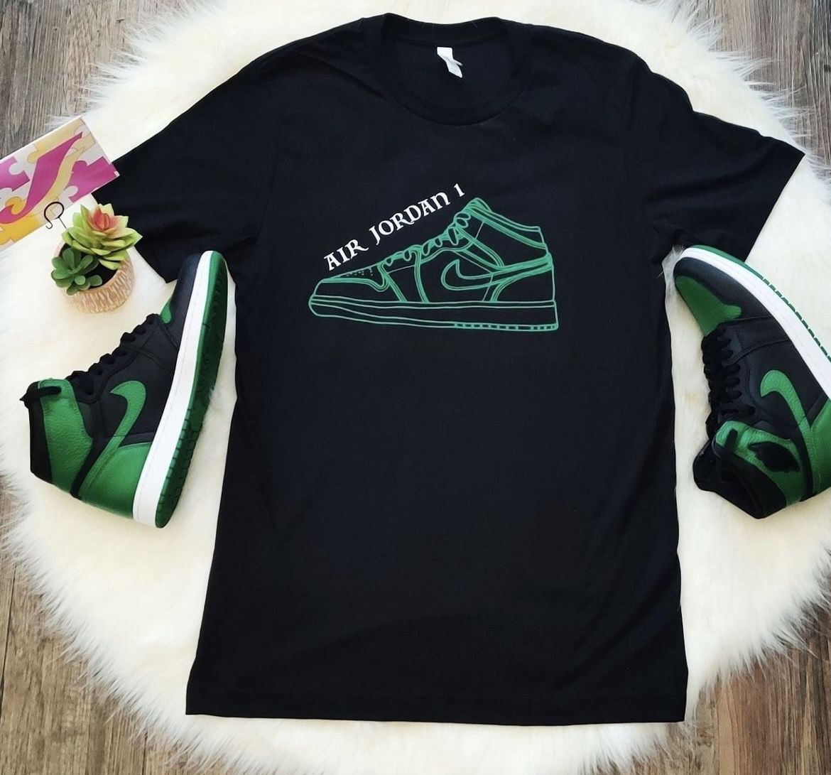 Jordan 1 Pine Green Custom Shirt AJ1