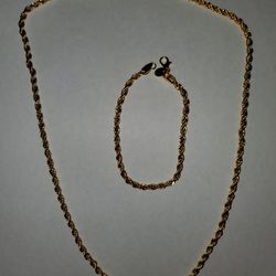 18KGP  Necklace & Bracelet 