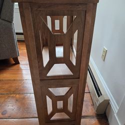 Handcrafted Solid Wood Shelf– Decorative Geometric Design