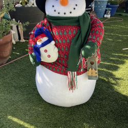 Fabric Snowman 32 Inches Tall 