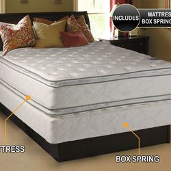 Brand New Premium King Size Pillow Top Mattress & Box Spring Frame   We Have The Best Prices ‼️ 