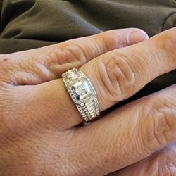 Mens .75 Carat Moissanite Ring Size 10
