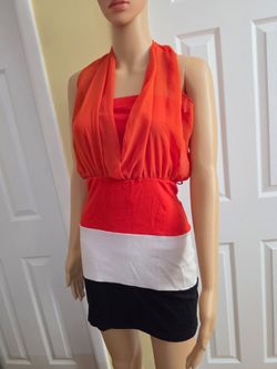 Medium Color Block Sleeveless Mini Dress