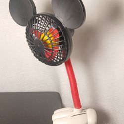 Disney Parks Mickey Mouse Portable Flexible Fan for Car Stroller Desk 17"