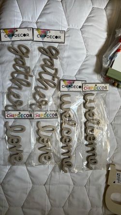 Chip Decor Word Cutouts Lot of 6