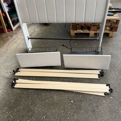 Queen Sized Beige Tufted Headboard With LED Lights Slats And 2 Pull Out Drawers (Small Slit On Top Head Board)