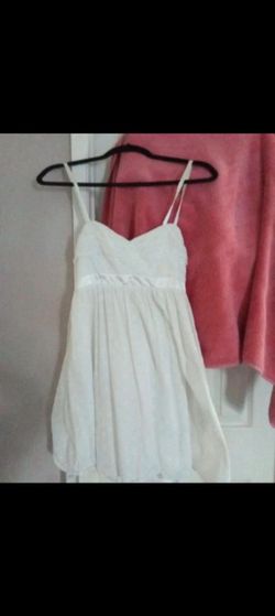 White Spaghetti Strap baby doll Dress
