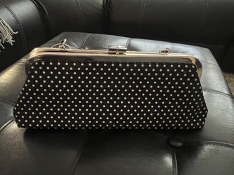 Black & White Polka Dot Vintage Clutch 