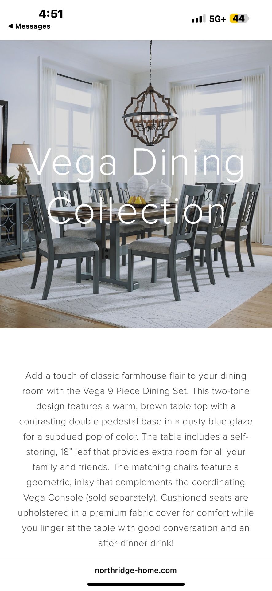 Vega 9 Piece Dining Table