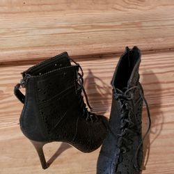 Black Open Toe Booties