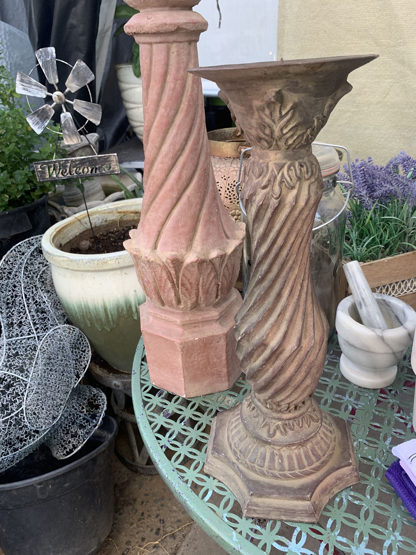 Single Metal Candle Holder About A Ft 
