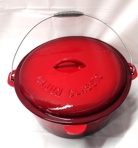 Cajun Classic 16 QT Red Enameled Cast Iron Dutch Oven