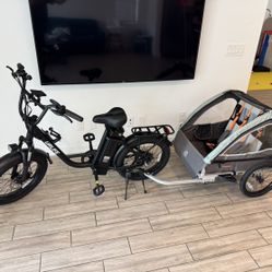 Electric Bike + Kids Trailer 