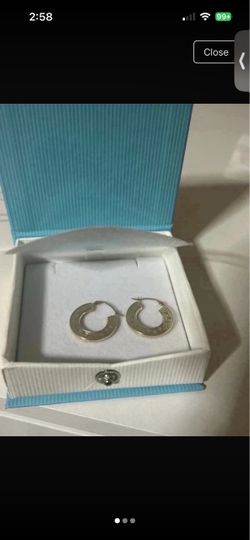 Gold Hoop Earrings with Greek Key Pattern
