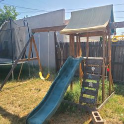Swing set and slide