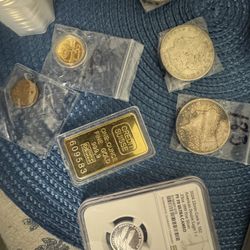 Gold Bars And Coins / Silver