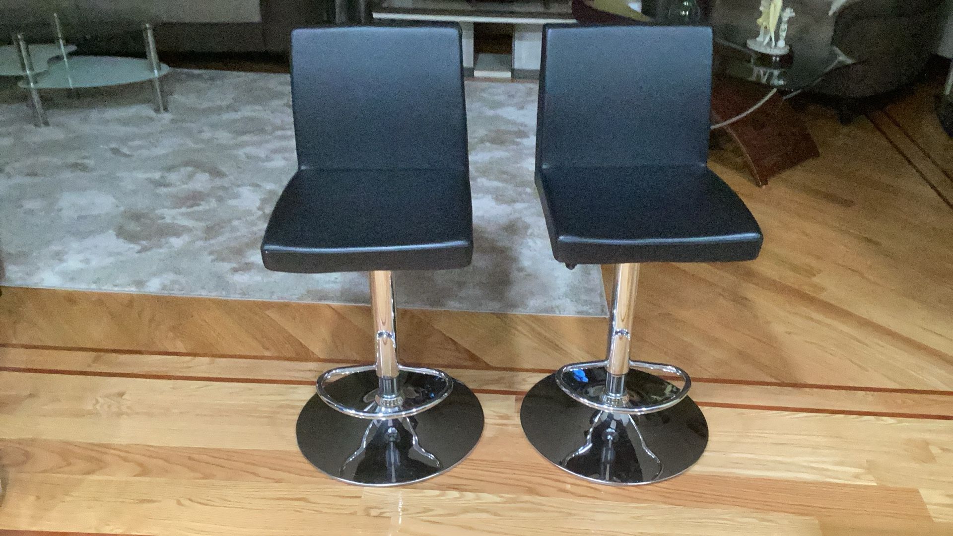 Modern Bar Stools Adjustable Swivel Set of 2