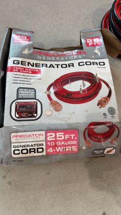 2 Heavy-Duty Predator 25’ Generator Extension Cords – 30A Twist Lock – 10/4 Gauge