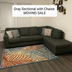 Gray Sectional Couch Sofa With Chaise 