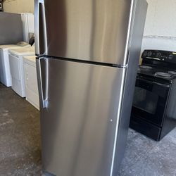 Silver GE® 17.5 Cu. Ft. Top-Freezer Refrigerator can deliver  1 year old Retail price $649