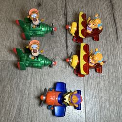 Vintage Disney Airplane Toy Figures Set (5 Pieces)