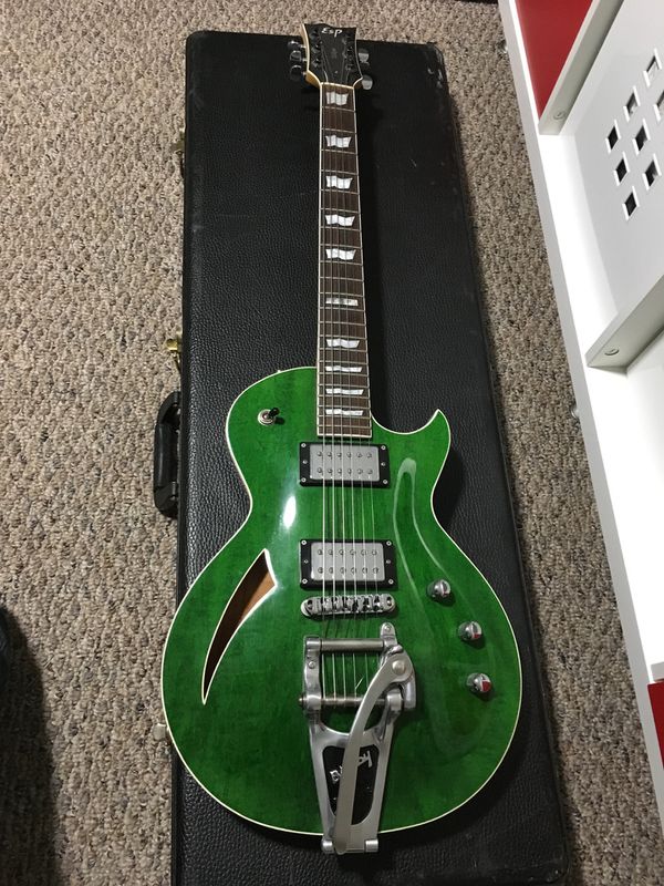 Esp Eclipse Semi Hollow In Translucent Green With Bigsby For Sale In Medford Ma Offerup