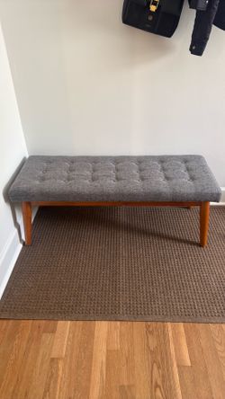 Upholstered Gray Entryway Bench