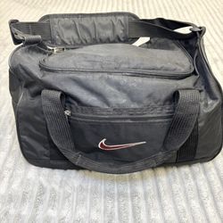Vintage Nike Duffle Gym Bag Black Red Check Swoosh White Tag Basketball 