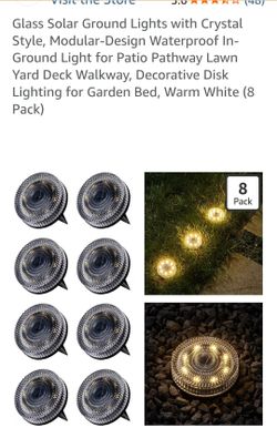 Solar Ground Lights Crystal Style 8 Pack