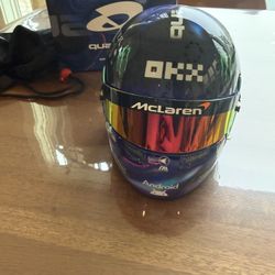 Lando Norris 1/2 Scale Mini Helmet 2024 Singapore GP Winner McLaren Quadrant F1