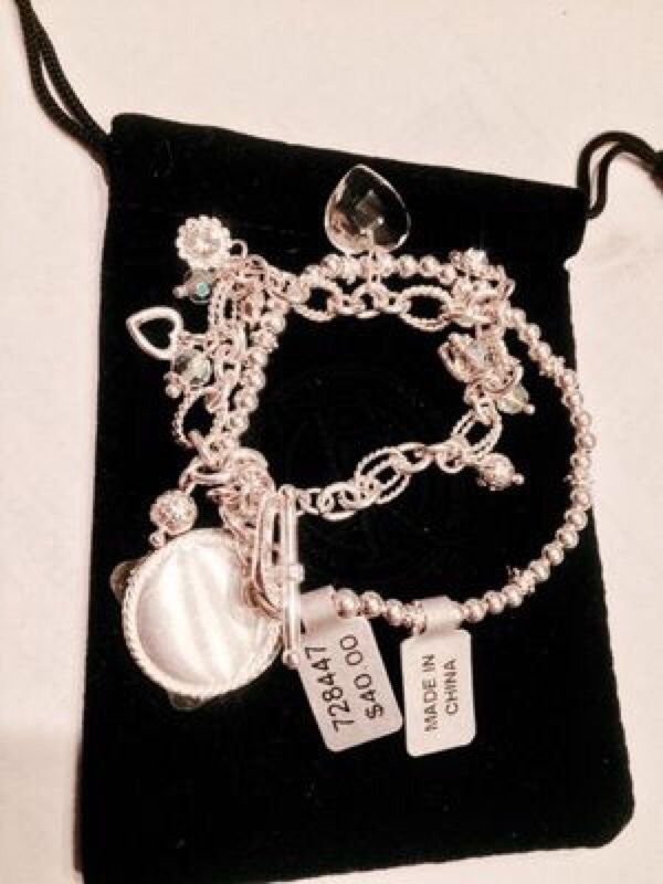 Things Remembered silver bead and charm bracelet New With Tags