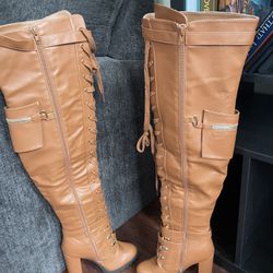 Thigh, High Light Brown Boots