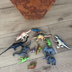 Vintage Lot of 13 Dinosaurs Toys - Imperial, Safari Ltd, K&M Int. Jurassic Park 