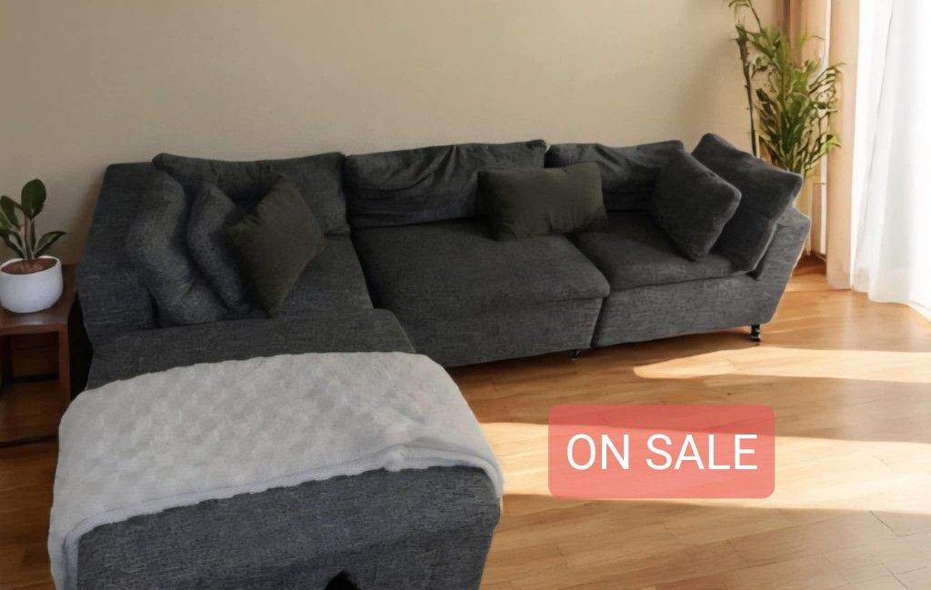 Modular Sectional Couch Sofa With Ottoman Grey