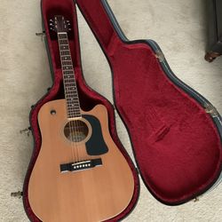 WASHBURN WD8CEK  CUTAWAY ACOUSTIC ELECTRIC GUITAR AND HARD CASE