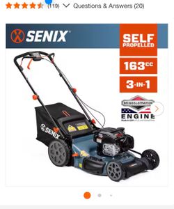 BRAND NEW IN BOX Shop Senix 22 in. 163cc 4-Cycle Briggs & Stratton Engine Gas Self-Propelled Lawn Mower with 3-in-1 Mulching Bagging Side Discharge