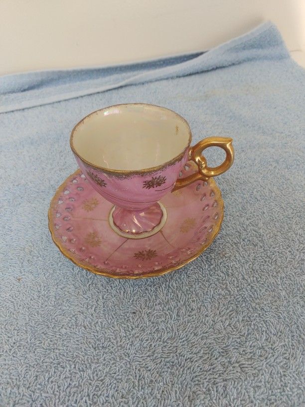 Vintage Enesco Japan Pedestal Cup & Saucer