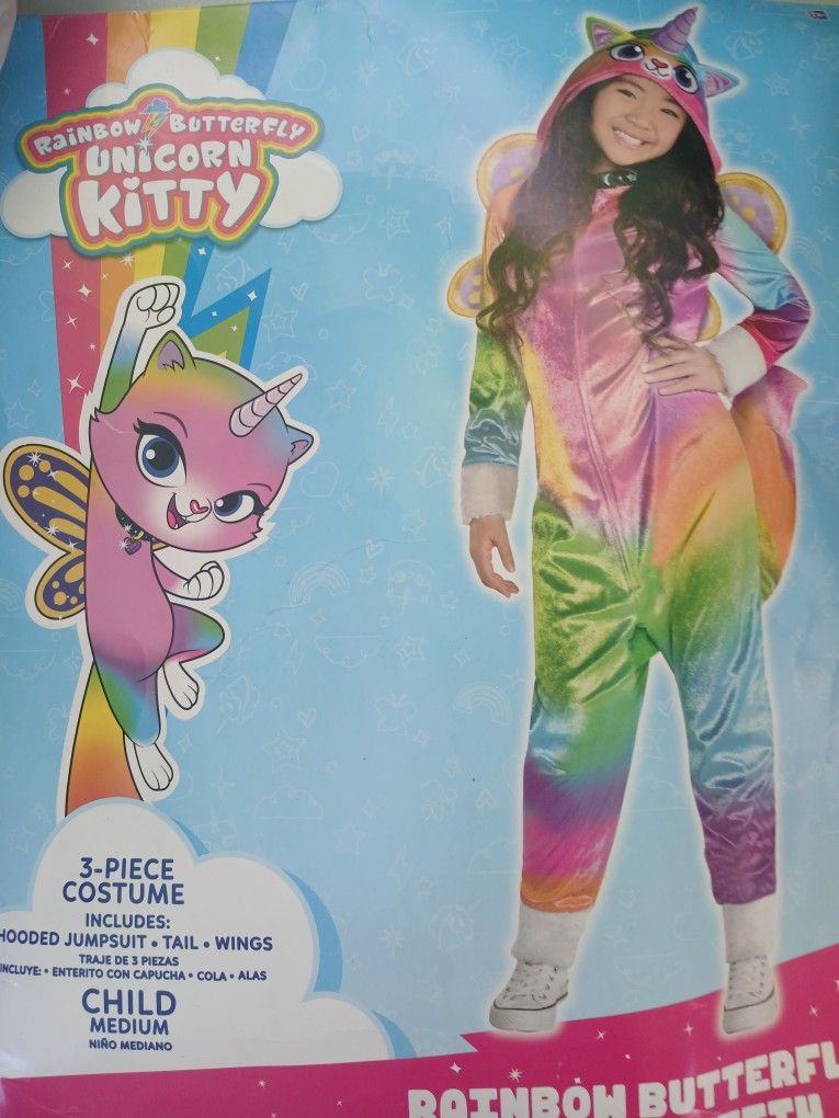 Rainbow Butterfly Unicorn Kitty Costume