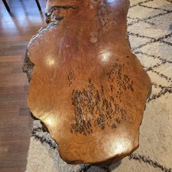 Burl Coffee Table W/ Natural Edge