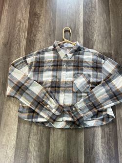 Grey and white Weekends flannel shirt #flannel sizeXL #275