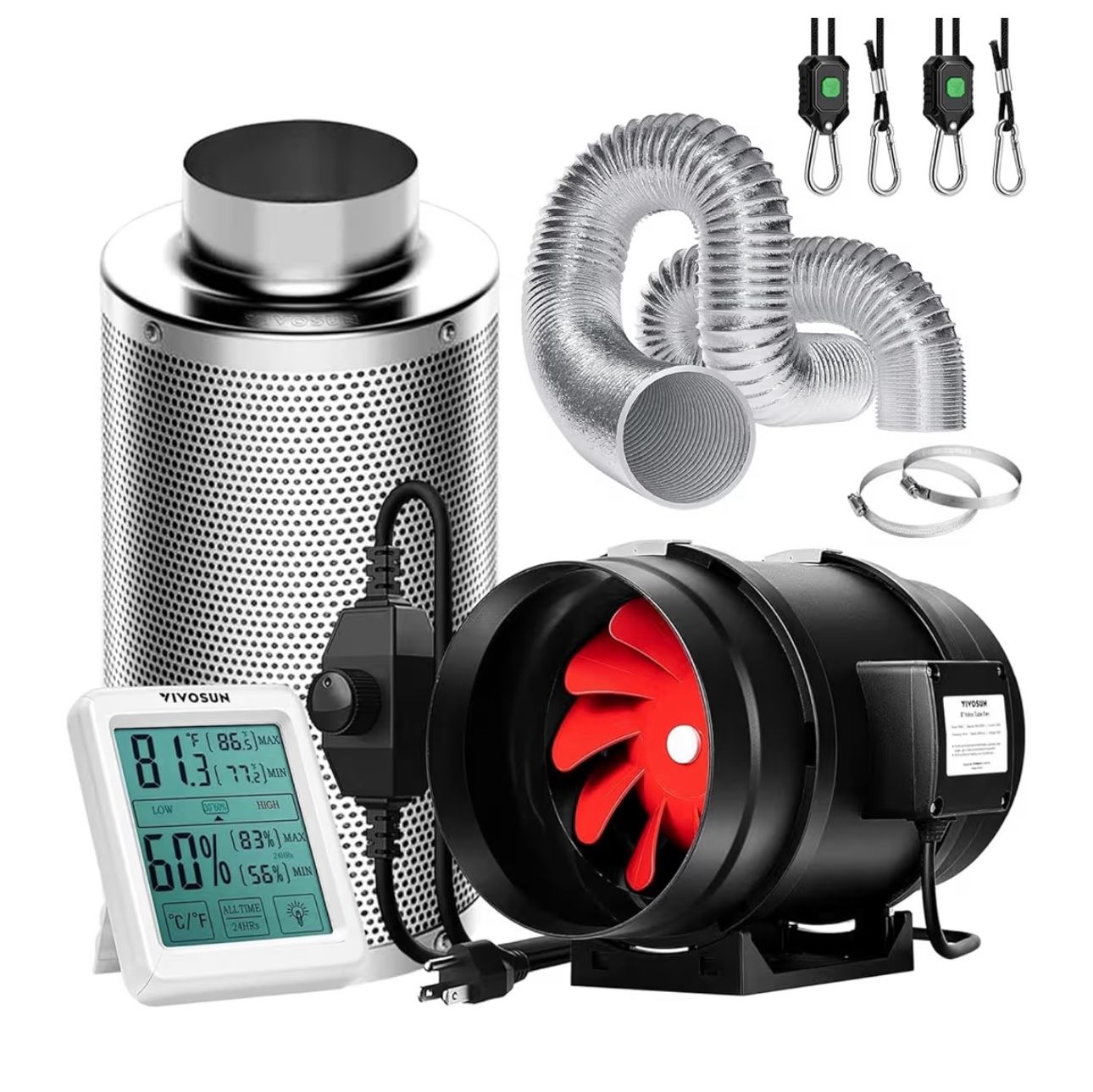 Vivosun 8in Fan w/ accessories 