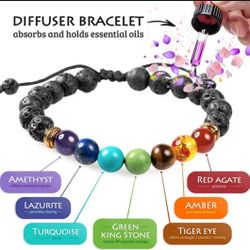 7 Chakra Bracelet with Meaning Cardfor Men Women Natural Crystal Healing Anxiety Jewellery Mandala Yoga Meditation Bracelet Gift