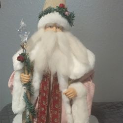 Victorian Vintage Santa Claus Christmas Tree Topper Or Can Stand On Table / Floor  24 In