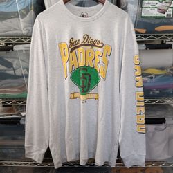 XXL Padres '47 Men's Grey Fair Ball Franklin Long Sleeve T-Shirt 