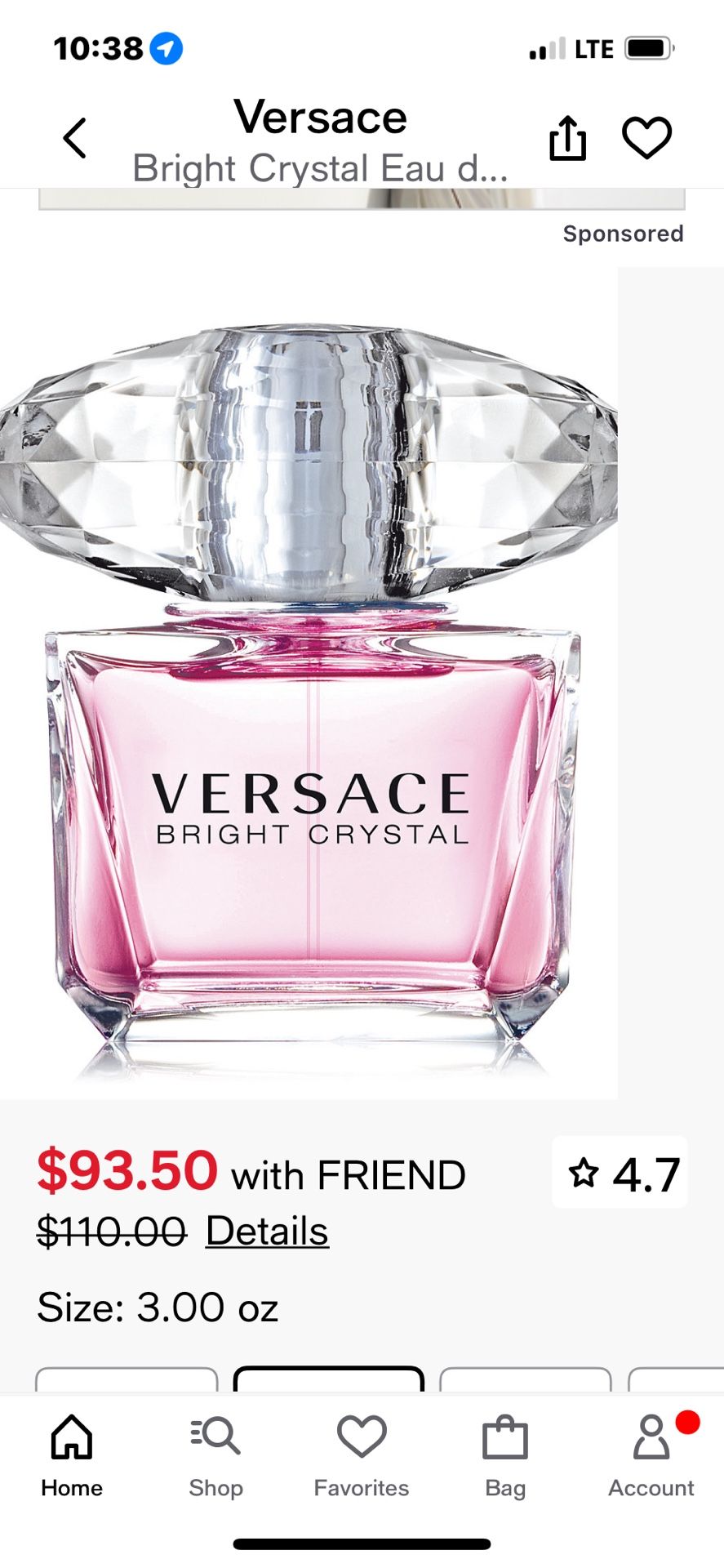 Versace Bright Crystal 100% original sealed box