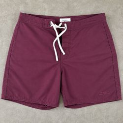 Saturdays NYC Men’s Burgundy Board Shorts Swim Trunks Size 30 Nylon