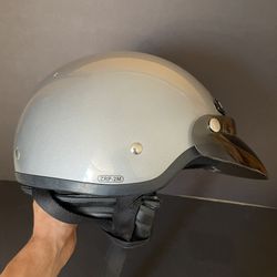 ZRP-2M ZR1 Large Grey Drifter Dot Motorcycle Helmet with Face Shield & Sun Visor