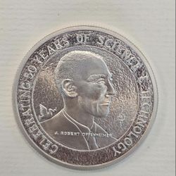 Robert Oppenheimer Los Alamos National Laboratory 50th Anniversary Silver Medal