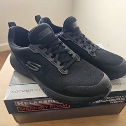 Skechers Work Relaxed Fit Memory Foam Women's Shoes Black Size 9