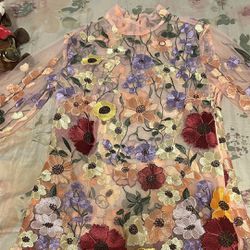 Cute Mesh Flower Dress